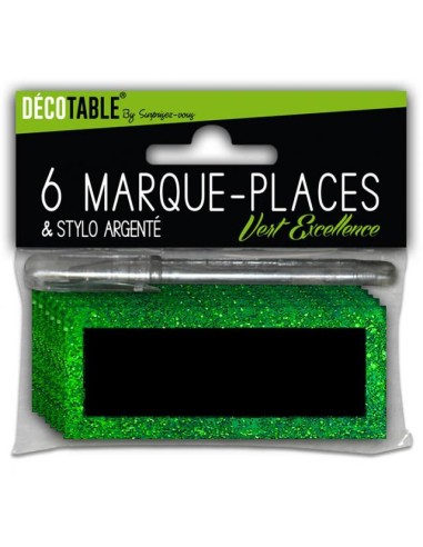 6 marques places paillettes avec stylo