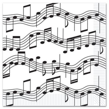 16 serviettes notes de musique