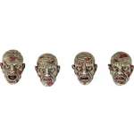 4 têtes de zombie résine