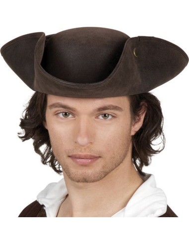 Tricorne marron pirate