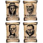4 affiches autocollantes wanted Halloween