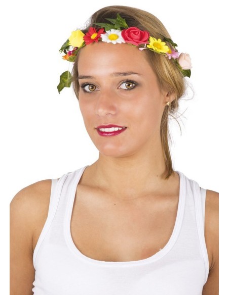 Couronne de fleurs multicolore