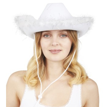 Chapeau cowgirl blanc