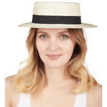 Chapeau canotier paille