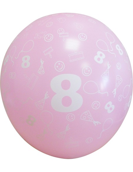 Sachet de 10 ballons chiffre 8