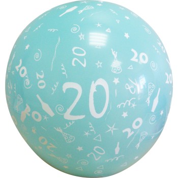 Sachet de 10 ballons chiffre 20