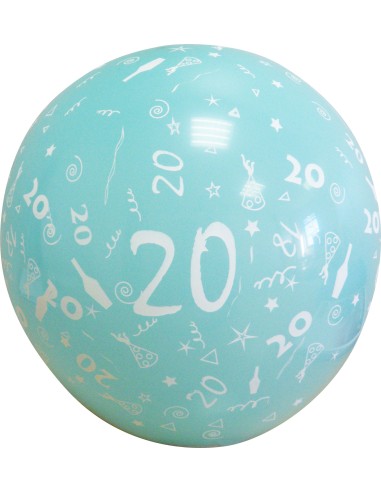 Sachet de 10 ballons chiffre 20