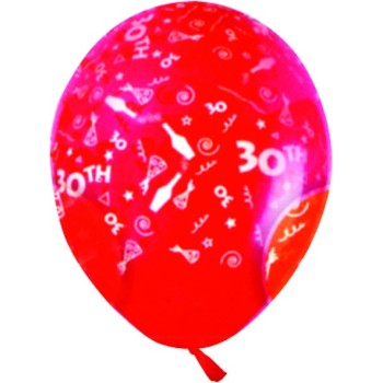 Sachet de 10 ballons chiffre 30