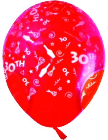 Sachet de 10 ballons chiffre 30