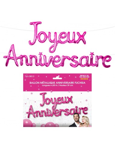 Guirlande ballons métallique Joyeux Anniversaire