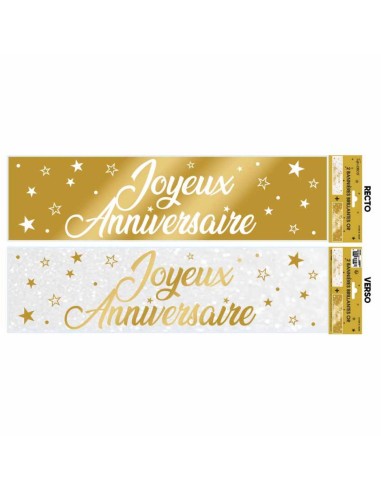 Bannière Joyeux Anniversaire métallique