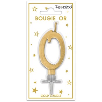 Bougie chiffre 0 or