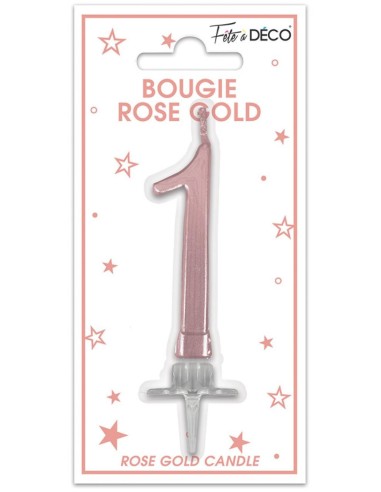 Bougie chiffre 1 rose gold