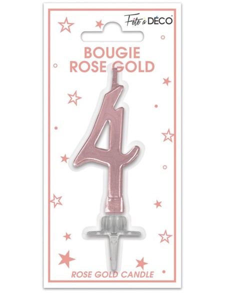 Bougie chiffre 4 rose gold