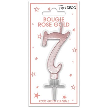 Bougie chiffre 7 rose gold