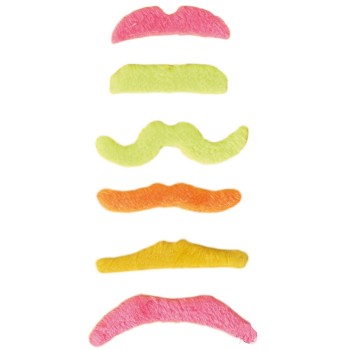 6 moustaches fluo