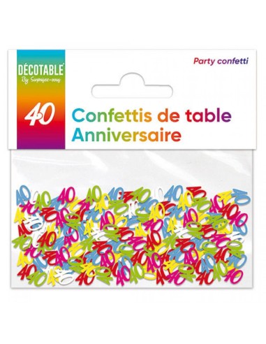 Confettis de table multicolore 40 ans