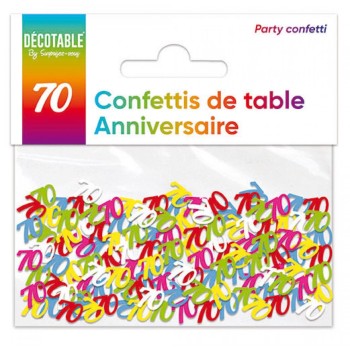 Confettis de table multicolore 70 ans