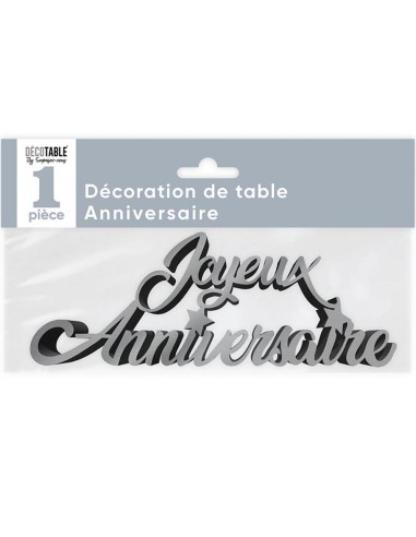 Décoration de table lettres Joyeux Anniversaire métallisée