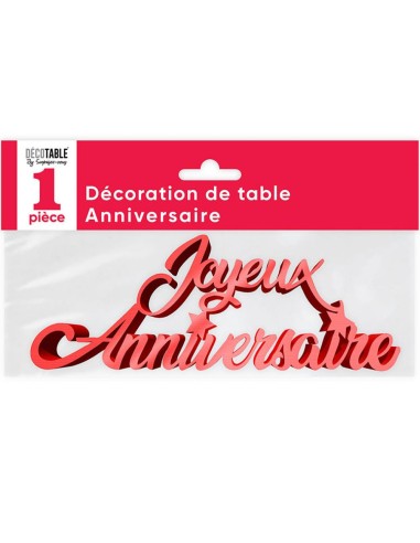 Décoration de table lettres Joyeux Anniversaire métallisée