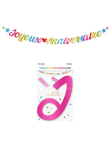 Guirlande lettres Joyeux Anniversaire métallisé