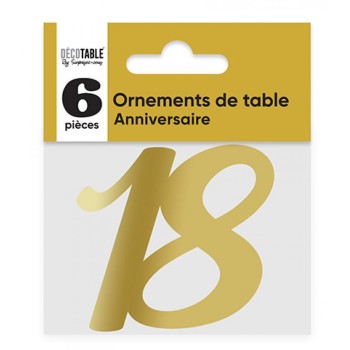 6 ornements de table 18 ans or