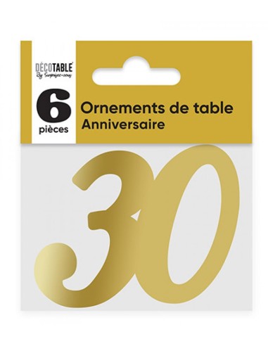 6 ornements de table 30 ans or