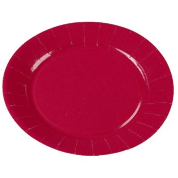 10 assiettes 23cm fuchsia