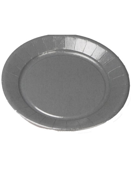 10 assiettes 23cm gris