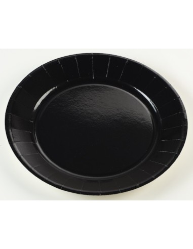 10 assiettes 23cm noir