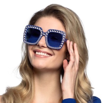 Lunettes party bling bling bleu