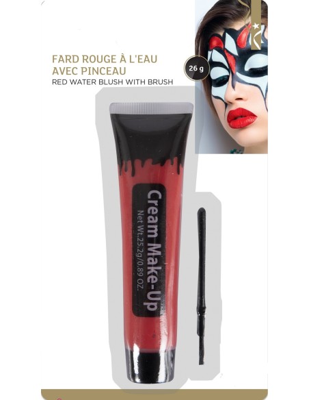 Crème maquillage rouge avec pinceau