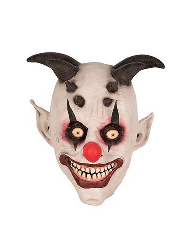 Masque clown démon avec cornes latex