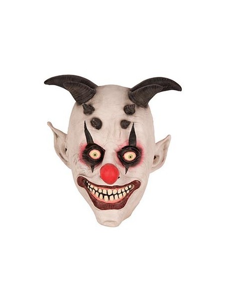 Masque clown démon avec cornes latex