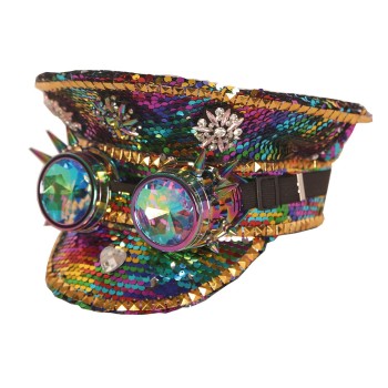 Casquette sequins multicolore