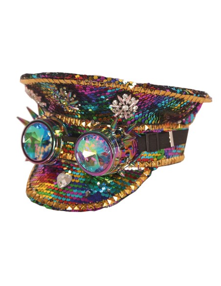 Casquette sequins multicolore