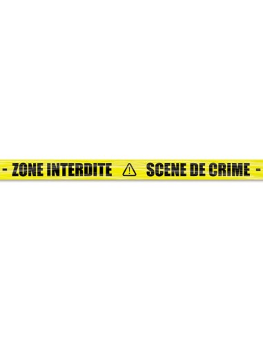 Bande jaune délimitation "Zone interdite scène de crime"