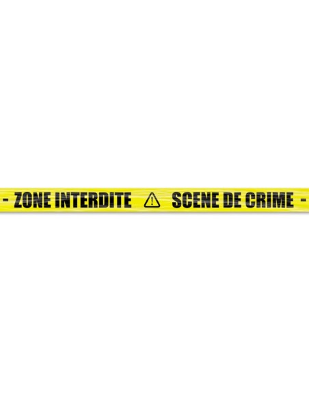 Bande jaune délimitation "Zone interdite scène de crime"