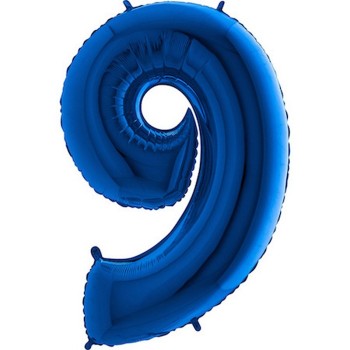 Ballon chiffre 9 géant bleu