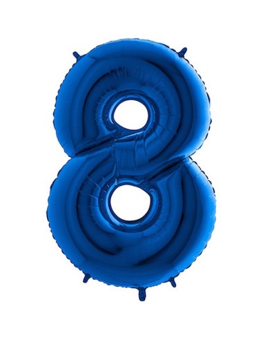 Ballon chiffre 8 géant bleu