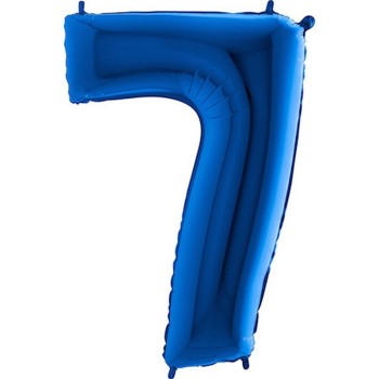 Ballon chiffre 7 géant bleu