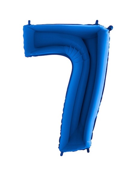 Ballon chiffre 7 géant bleu