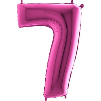 Ballon chiffre 7 géant fuchsia