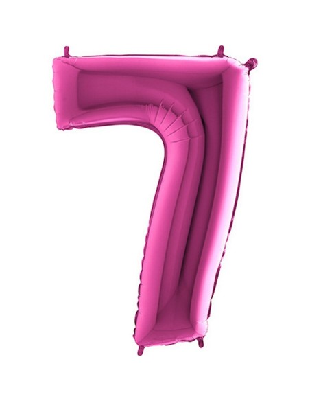 Ballon chiffre 7 géant fuchsia