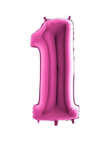 Ballon chiffre 1 géant fuchsia