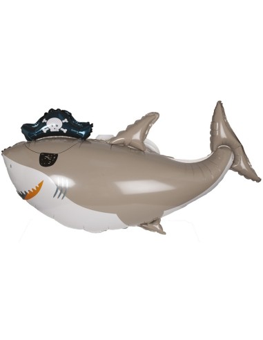 Ballon requin pirate aluminium