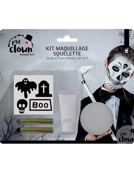 Kit maquillage squelette avec stickers