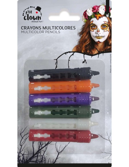 6 crayons rétractable maquillage Halloween