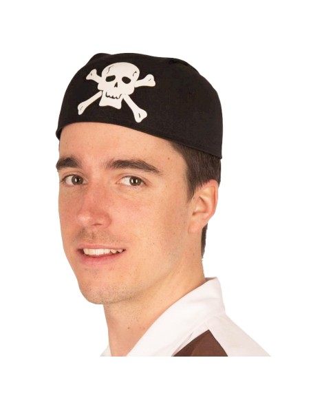 Coiffe pirate tête de mort noir