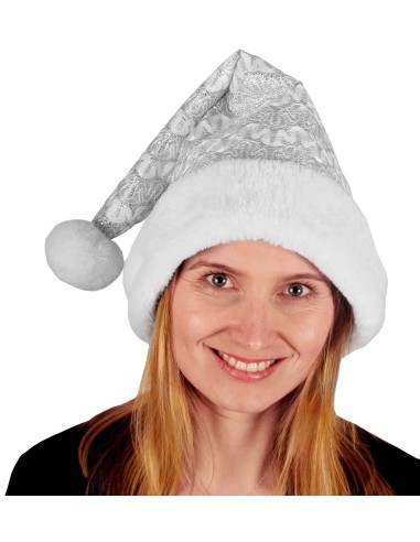 Bonnet de Noël argent brillant